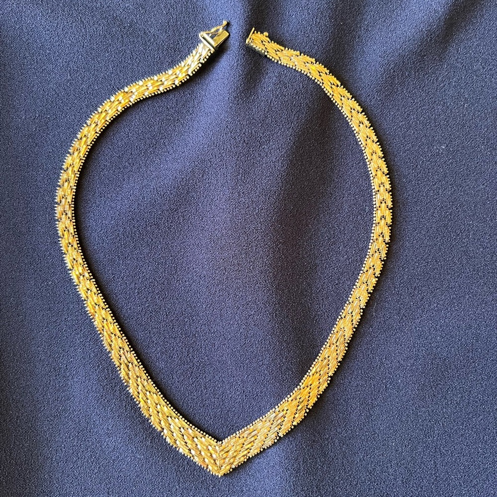 Italian Vermeil Gold Over 925 Silver Woven Braided Necklace